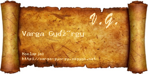 Varga György névjegykártya